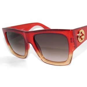 Gucci Sunglasses GG Glitter Red Yellow